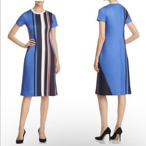 Boss Hugo Elorna striped short sleeve Scuba dress